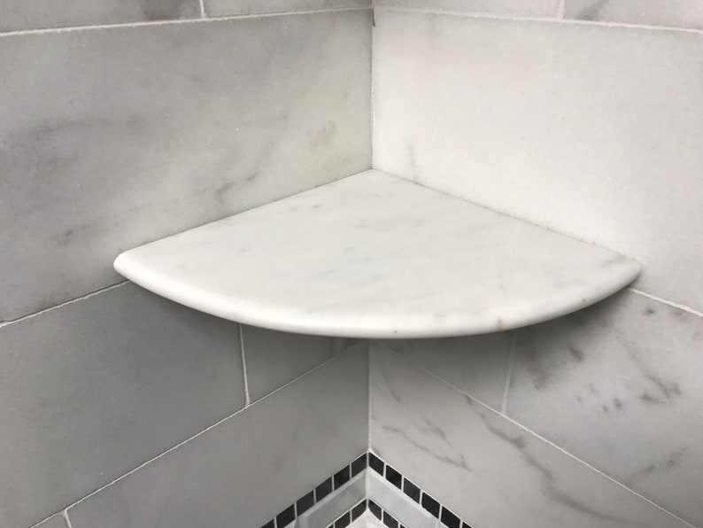 Premium 2CM X 9 White Carrara Marble Shower Corner Shelf Etsy