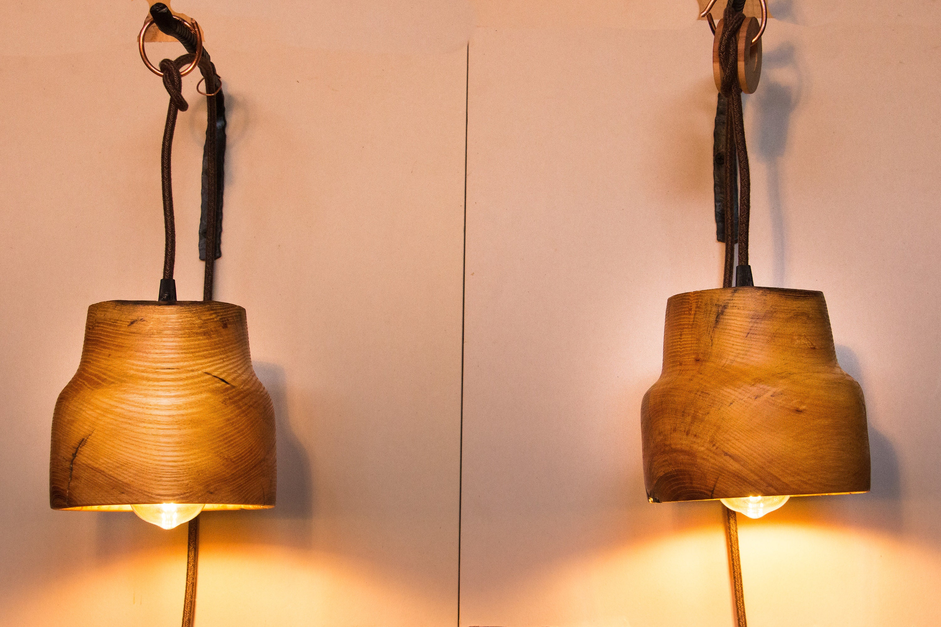 Pendant Wood Turned Lamp Shades