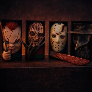 Horror Buch Nook Regaleinsatz - 3D Gedruckter Fantasy Bösewicht & Charakter Decor