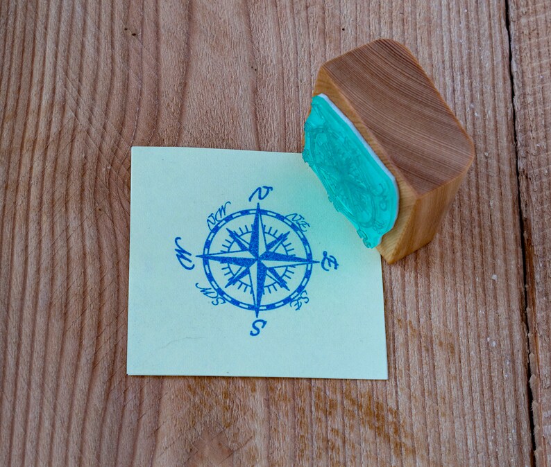 Windrose Stamp 15x15 Mini Stamp. Compass Stamp Etsy