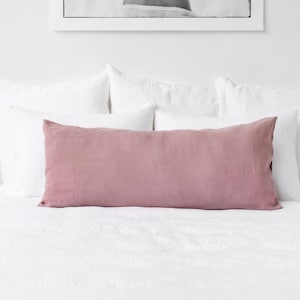 Linen Body Pillowcase – Long Soft Flax Cushion Cover – Custom Size Body Pillow Sham in Various Colors – Stonewashed European Linen Bedding