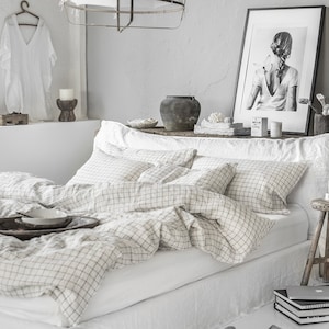 White grid blanket hotsell