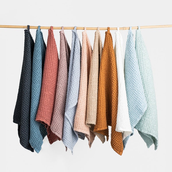 Wafelkeukendoek in diverse kleuren. Badhanddoek. Linnen-katoenen handdoek. Linnen handdoek. Gastendoekje.