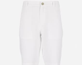 Herren Leinenshorts VIGAN in Weiß | Bermuda-Shorts für Herren | Herren Sommer Shorts