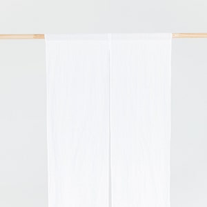 White Linen Noren Curtain – Japanese Style Soft Door Panel – Custom Closet Divider – Minimalist Entryway Curtain – Midweight Stonewashed