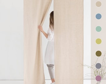Linen Noren curtains / Japanese style linen curtains / Noren drapes / Door curtain