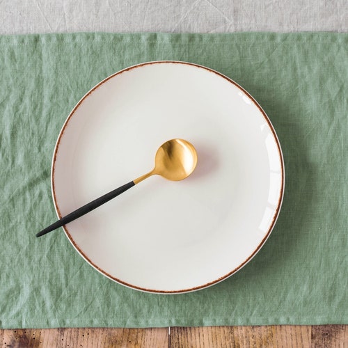 Linen Placemat Set in Clay Color. Linen Placemats. Sets of 2 Etsy