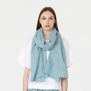 Etsy - Teal blue linen scarf by MagicLinen
