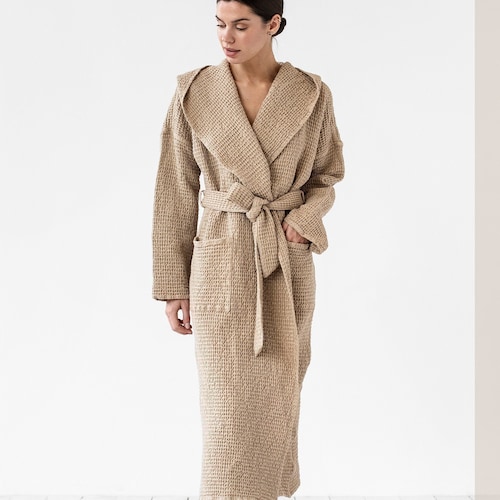 Linen Robe in Various Colors / Dressing Gown / Linen Bathrobe - Etsy