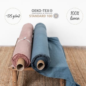 Lightweight Linen Fabric by the Yard, Meter – Softened Linen in 8 Colors for Sewing – European Flax Fabric for Clothing, Decor & Crafts