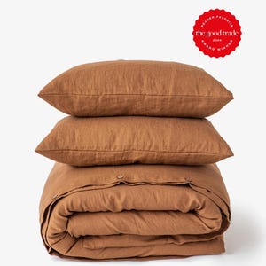Cinnamon Linen Duvet Cover Set — Brown Queen Duvet Cover — King Linen Bedding Set — Warm Tone Bedding