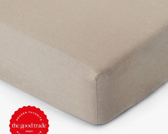 Naturligt linnelakan — Beige queen size-lakan — King size-lakan — Linnelakan med djupa fickor