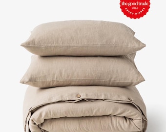 Natural Linen Duvet Cover Set — Beige Queen Duvet Cover — King Linen Bedding Set — Earthy Bedroom Decor