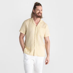 White Linen Shorts for Men – Lightweight Summer Shorts with Pockets – Breathable Linen Bermuda for Vacation & Everyday Wear VIGAN