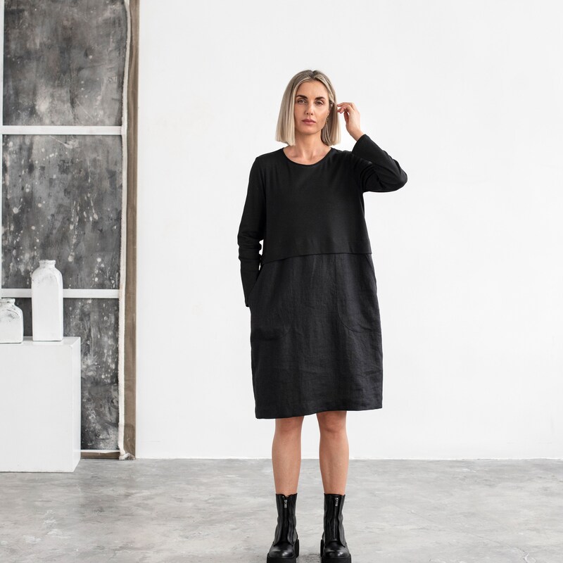 black 1 shoulder dress One With Slit Light Grey And Black Luxury Finds Size:Age 9
