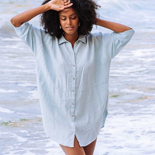 big white shirt beach cover up