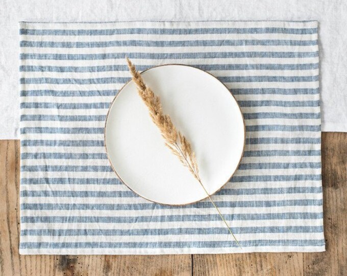 White Linen Placemats Set. Fabric Placemats. Set of 2 Linen Etsy