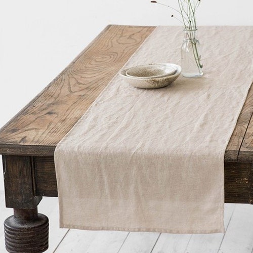 White Table Runner Linen Table Runner Etsy