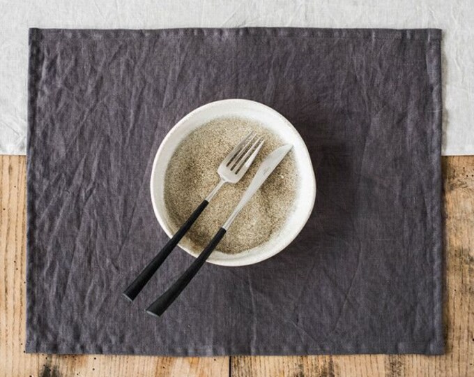 White Linen Placemats Set. Fabric Placemats. Set of 2 Linen Etsy