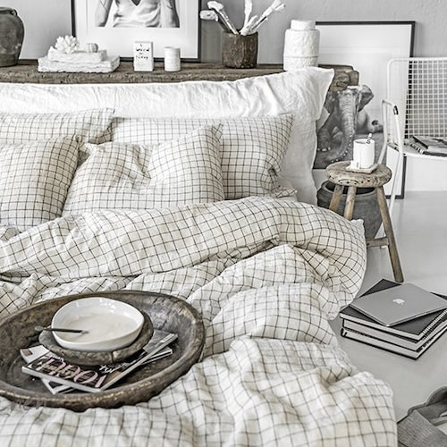 allover grid duvet cover