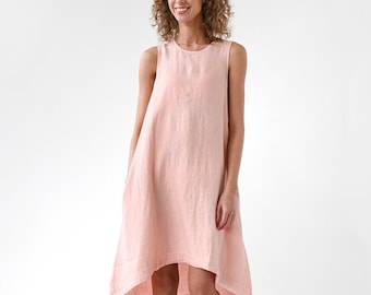 pale pink linen dress