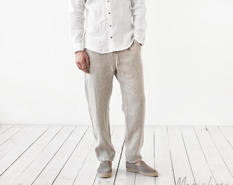 Men's linen pants PALERMO. Linen trousers for men. Lightweight linen pants for summer. Linen clothing for men in various colors.