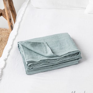 Linen flat sheet. Custom size flat bed sheets. Queen, King linen top sheet.