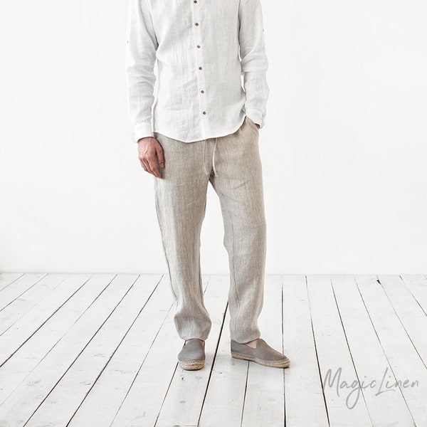 Men's linen pants PALERMO. Linen trousers for men. Lightweight linen pants for summer. Linen clothing for men in various colors.