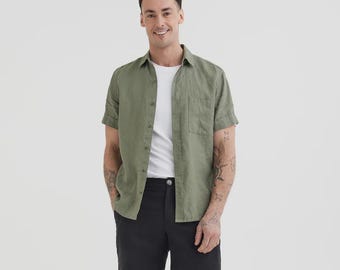 Black Linen Shorts for Men – Tailored Bermuda Shorts – Breathable for Summer – Smart Casual Resort Wear – European Linen Clothing MONTREAL