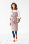 Woodrose Linen Bib Apron – Unisex Stonewashed Apron with Adjustable Fit and Pockets – Soft European Flax for Cooking, Baking, Gardening product logo
