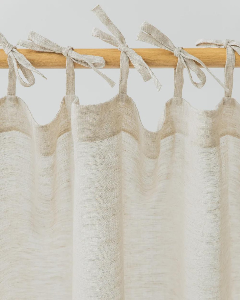 MagicLinen Tie Top Curtain - Thumbnail 4