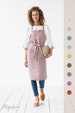 Linen apron. Washed linen apron for cooking, gardening. Full apron for women and men. 