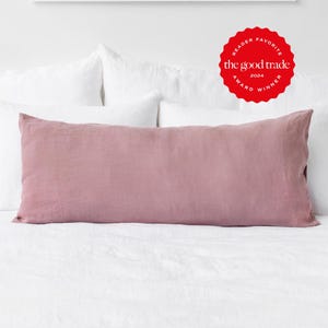 Linen Body Pillowcase – Long Soft Flax Cushion Cover – Custom Size Body Pillow Sham in Various Colors – Stonewashed European Linen Bedding