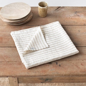 Etsy - Striped in Natural Linen tablecloth by MagicLinen