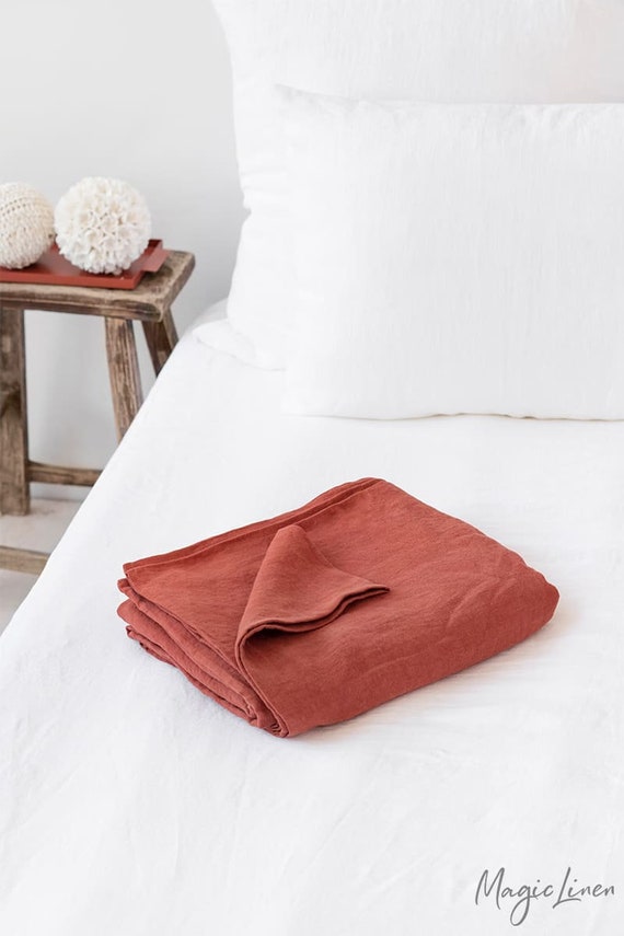 Linen Flat Sheet In Clay Color Custom Size Bed Sheets Canada Linen Flat Sheet In Clay Color Custom, King Size Bed Sheet Dimensions Canada