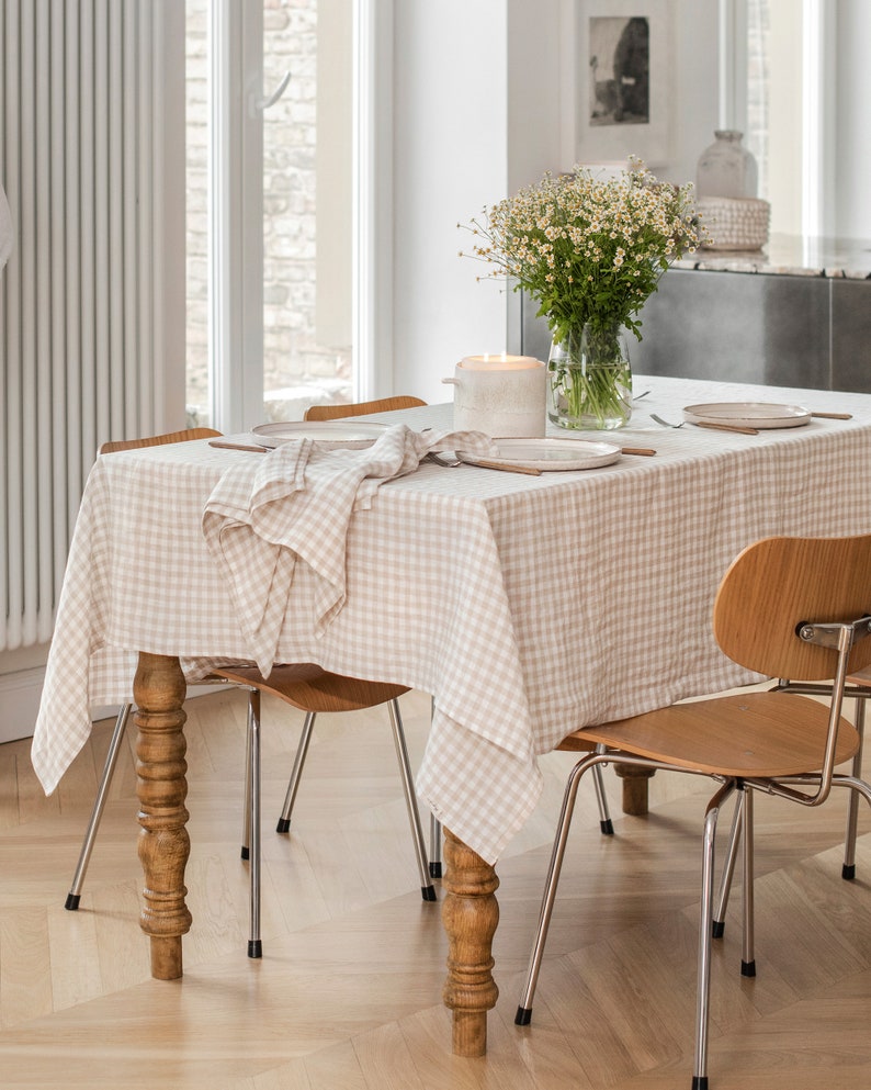 Linen tablecloth in various colors. Round, square, rectangular table linens. Custom linen fabric tablecloth. image 4