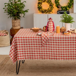 Etsy - Red gingham linen tablecloth by MagicLinen