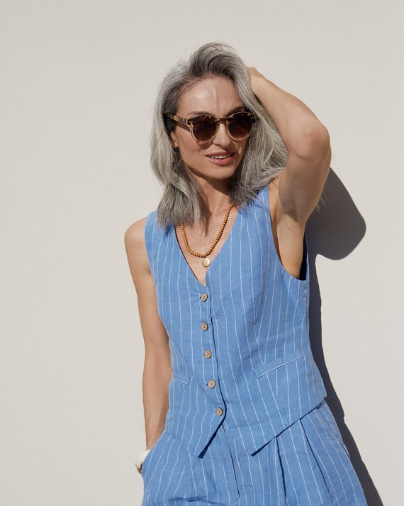【未使用タグ付き】MADISON BLUE DRESS VEST LINEN 未使用タグ付き】MADISON BLUE DRESS VEST LINEN DRESS VEST