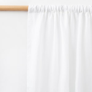 Rod pocket linen curtain panel in natural color 1 pcs. Semi-sheer linen drapes. Custom sizes White