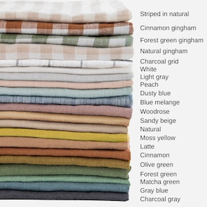 Natural Striped linen sheet set. Fitted sheet, flat sheet, 2 pillowcases. King, Queen, Twin sheets. image 4