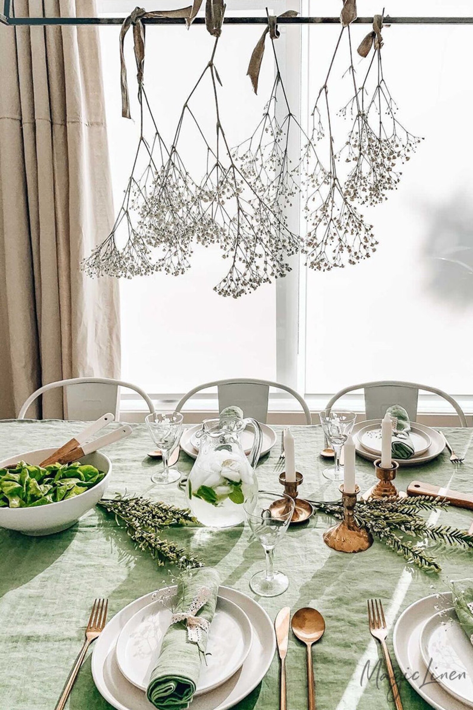 Green linen napkins Green napkins Linen napkins set Etsy