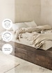 Linen bedding set in Natural Linen (Oatmeal) color (duvet cover + 2 pillowcases). US King, Queen. 
