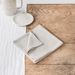 Light Gray linen napkin set of 2. Handmade, stone washed linen napkin set. Gray linen napkins. Table decor, table linens image 2