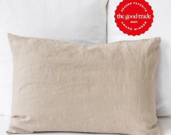 Natural Linen Pillowcase — Beige Pillow Cover — Standard King Queen Pillowcase — Linen Bedding