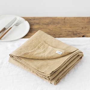 Sandy beige Linen Tablecloth Round, square, rectangular table linens Custom linen fabric tablecloth image 7