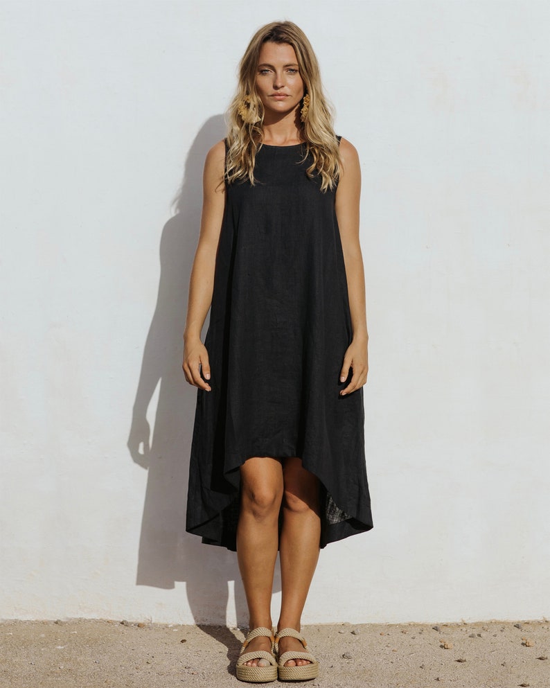 Etsy - Royal TOSCANA linen dress in Black by MagicLinen