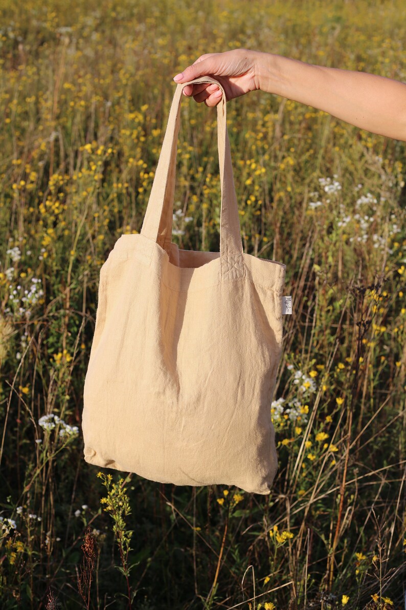 Linen tote bag. Linen bag in various colors. Linen shopping bag. Sandy beige