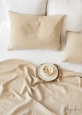 Natural Linen Flat Sheet – Soft Stonewashed Bedding Layer – Earth Tone Flax Bed Sheet – Minimalist Neutral Home Style – Queen King Sizes