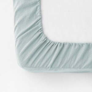 Etsy - Dusty blue linen fitted sheet by MagicLinen