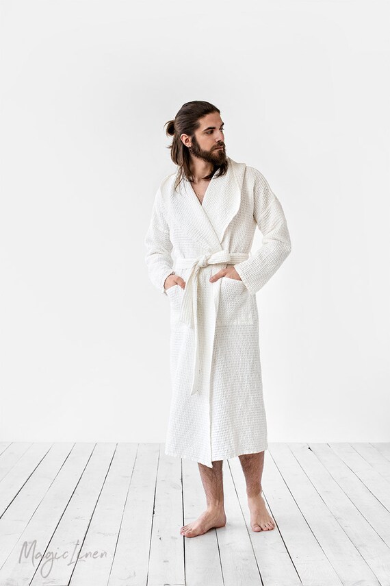mens robe waffle